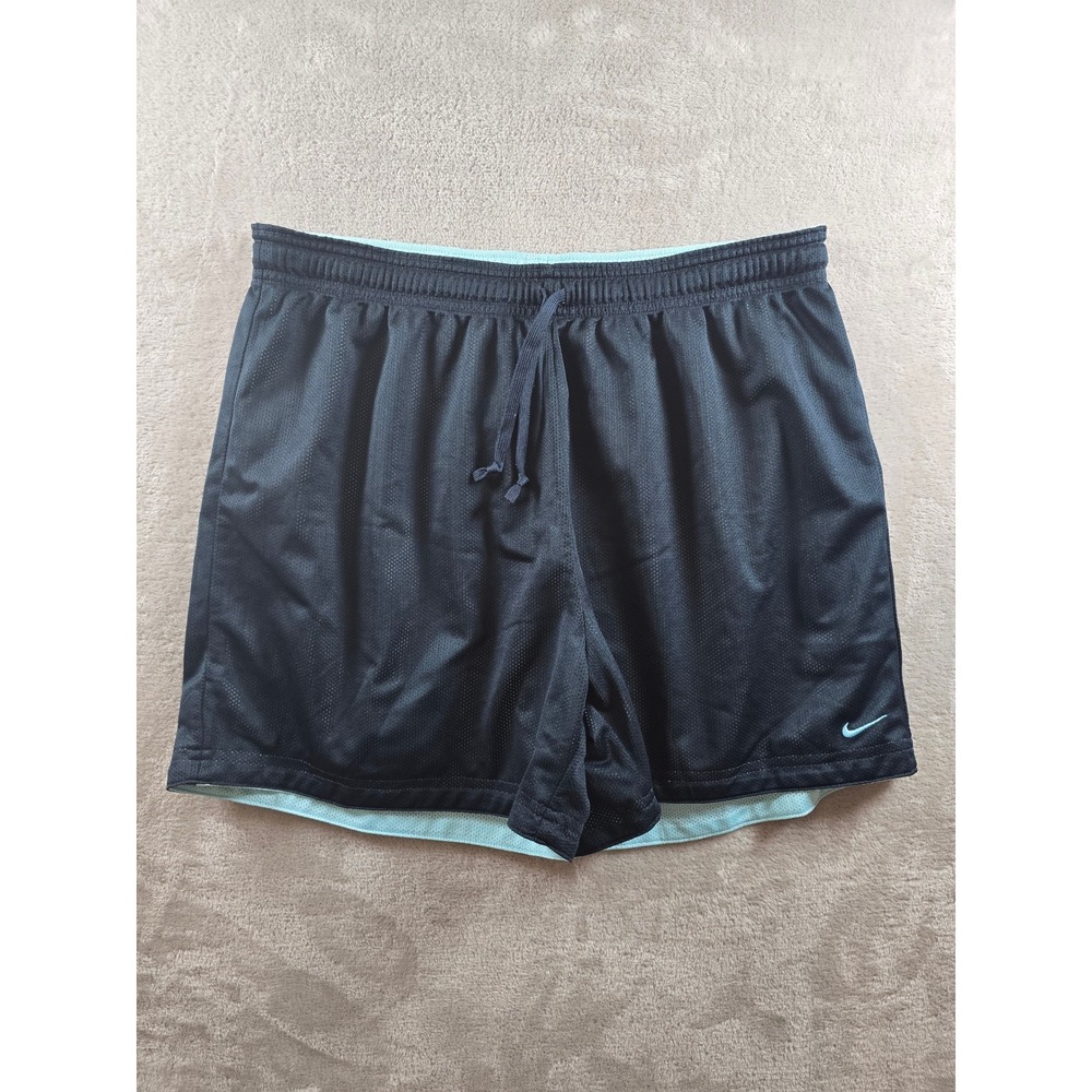 Vintage Nike Reversible Mesh Athletic Shorts Womens L Blue Gym Running Y2K